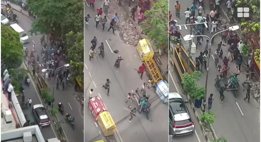 সড়ক অবরোধ: দুই বাইকারকে পিটিয়েছে অটোরিকশা চালকেরা