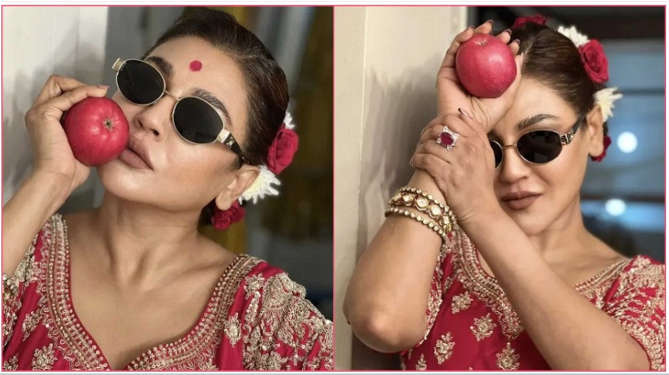 রহস্যময় ক্যাপশনে লাল আপেল হাতে হাজির জয়া আহসান
