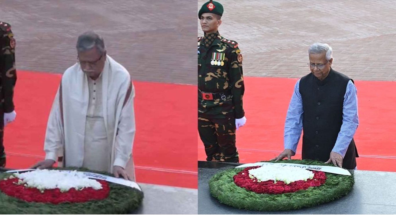 শহীদ বুদ্ধিজীবীদের প্রতি রাষ্ট্রপতি ও প্রধান উপদেষ্টার শ্রদ্ধা নিবেদন